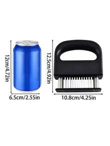 1个肉锤，肉松针 - 配有48根松肉针，符合人体工程学的手柄，牛排嫩肉器，厨房嫩肉器，嫩肉锤，厨房嫩肉工具，适用于牛排 - 彩色 - 查看 3