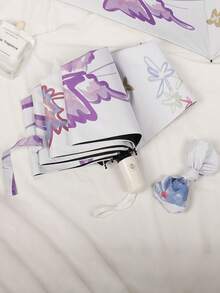 1 chiếc ô nhỏ gọn in hình bướm, ô che nắng gấp gọn chống tia UV dành cho nữ. - Như đã trình bày - Xem 14