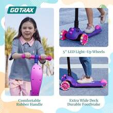 CYPNGotrax KS3 Pro Folding Kick Scooter for One Key Removable Seat and 3 Extra Wide PU Light-Up Wheels and Anti-Slip Deck Adjustable Height Handlebar and Lean-to-Steer Scooter for Aged 2-8Fashion - 226310996 - Ver 6