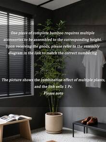 160-195cm Large Fake Bamboo Tree Artificial Palm Plants Tropical Cycas Branch Plastic Bambusa Leaves Green Dracaena Faux Monstera For Home Garden Office Decor 1pc Without Pot - Green - View 8