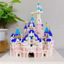 1pc Pink Castle Palace Princess Castle Building Creative Dreamy Micro Building Block Set Model 3D Assembly Educational Collectible Valentine's Day, Birthday, Christmas Gift - Multicolor - View 2