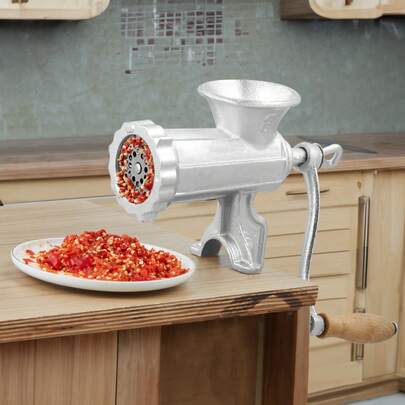 Manual Meat Grinder, Heavy Duty Cast Iron Hand Meat Grinder With Steel Table Clamp, Meat Mincer Sausage Maker With 1 Cutting Blade, 2 Cutting Plates, 3 Sausage Tubes For Beef Pepper Mushroom