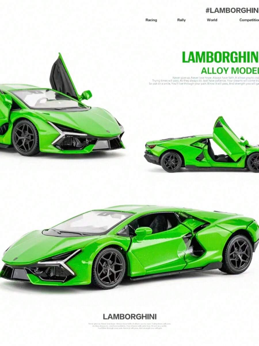 Burago 1:36 Diecast Lamborghini Revuelto, Openable Doors, Friction Powered, Metal Body, Realistic Car Model, Kids Toy, Adult Collectible, Halloween, Christmas, Valentine's Day, Birthday Gift - 彩色 - 查看 1
