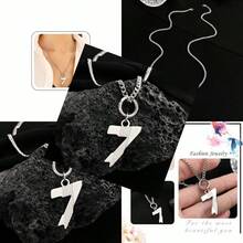 Collar colgante corazón gótico cruz forma alas cerezo pluma cadena suéter eslabones largos halloween cóctel - número 7 - Ver 3