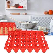 Egg Flats, bandeja de almacenamiento de huevos reutilizable de 30 celdas 5PCS para Hennery for Farm(rojo) - rojo - Ver 6