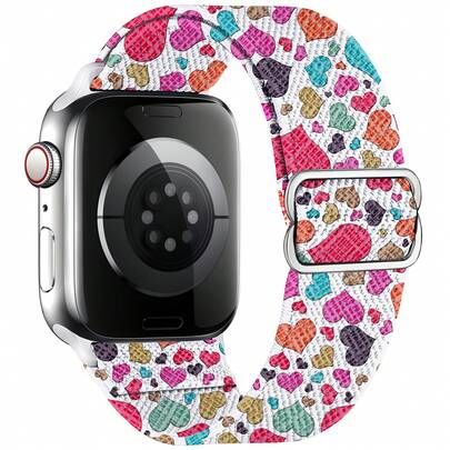 Valentine's Day Stretchy Bands Compatible With Apple Watch Band 40mm 38mm 41mm 42mm 44mm 45mm 46mm 49mm Women Men, Water-Resistant Solo Loop Elastic Sport Straps For Watch Series 11 10 9 8 7 6 5 4 3 SE Ultra