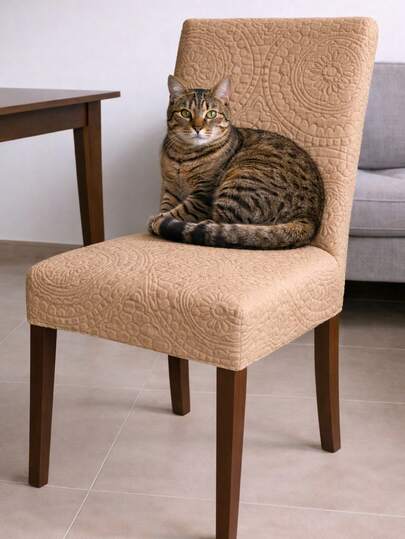 Capa para Cadeira Malha Premium Martelada Ajustável Anti Gato – Proteção e Elegância para Sala de Jantar