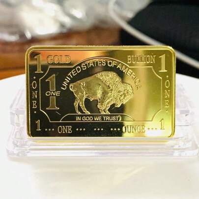 1pc 2025 New Hot Selling American Bison Commemorative Coin, 999 Fine Gold Bullion Bar 1 Oz Coin, Metal Craft Commemorative Badge - Birthday Gift - Easter Gift - Valentine's Day Gift - Gift - Stress Relief Fun Game - New Arrival Hot Selling - New Product Launch - Toy New Arrival - Couple Toy - Costume Toy - Creative Toy - Couple Gift - Gold Bar Model - Gold Model - Model Decoration - Commemorative Coin