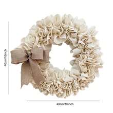 Classic Linen Wreath - Farmhouse Style Wreath With Bow, All-Season Door Hanging Decor, Suitable For Christmas, Easter, Thanksgiving, 4th Of July, Valentine's Day And More - No Feathers, No Electricity Required - Burlap Wreath - View 4