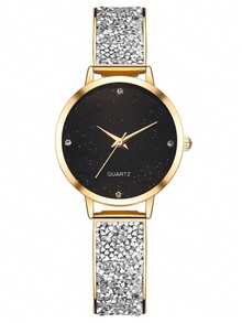 1pc Women's Minimalist Bar Scale Dial Fashion Mesh Strap Quartz Watch, Suitable For Daily Matching, Birthday, Anniversary, Gift And Other Holidays