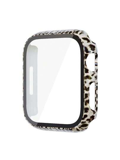 Tempered Glass Screen Protector - Full-Body Hard PC Protective Case, High Definition Ultra-Thin, Compatible With Apple Watch Series Ultra/SE/11/10/9/8/7/6/5/4/3/2/1, Fits 38/40/41/42/44/45/46/49mm Cases, Accessories Leopard Print Case