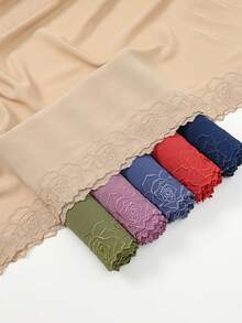 1 Stück Kamelien-Spitzen-Chiffon-Schal, Tuch, Umhang, weich, leicht, vielseitig einsetzbar, geeignet für Lässig, Formal, Reisen, Büro, Hochzeit, Valentinstag Geschenk - Verschiedenfarbig - Übersicht 12