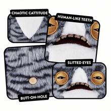 Spin Master Alley Cats Series Plush Toy, 9 Inch Funny Ugly Monster Stuffed Animal With Human-Like Teeth, Holiday Birthday Collectible Gift For Kids, Teens, Adults & Plush Fans - Wide Eyed Cat - View 6