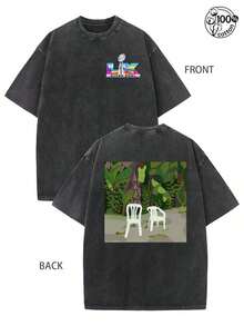 Rapper DeBi TiRAR MaS FOTOS DTMF Graphic, BadBunny Benito Bowl-Shirt, BadBunny Fans Need This-Shirt 2026 Benito Bowl,Retro Washed-Shirt Double Sided Printed (230 Cotton-Shirt),, Men Women Fashion-Shirt, Men's Casual, Essential Shirt FansUnisex Casual-Shirts - 黑色 - 查看 1