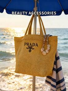 Prada Bolso de tela casual y versátil, bolso de lona para viajes, bolsa de almacenamiento - Albaricoque - Ver 7