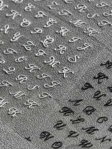 4pcs/Set Roman Letter Nail Art Stickers Gothic Golden Silvery Black White Old Alphabet Nail Art Decals Self Adhesive English Words Sliders DIY Manicure Decorations - 彩色 - 查看 5