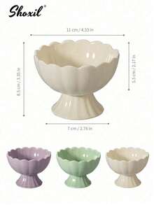 1 chiếc bát sứ hoa dùng để đựng tráng miệng, kem, món tráng miệng kiểu Pháp, thích hợp cho kem sundae, trái cây, kem, bánh pudding, đồ ăn nhẹ, gia vị. - Khay - Xem 8