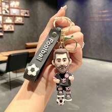 1个2026世界杯PVC软橡胶足球明星卡通钥匙扣吊坠，球衣，汽车钥匙链吊坠批发 - 彩色 - 查看 15