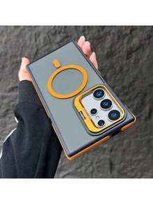 A Magnetic  Case With Anti-Slip Edge Strips And A Stand, Compatible With  17pro Max, Case 16 Promax, Case15, 14, 13, 12, 11 Plus Pro Max, And 17Air Series. It Adopts A Durable Double Protection Design, Featuring Anti-Slip, Shock Absorption, A Stand, And Wireless Charging Functions. It Is A Phone Case Suitable As A Gift For Halloween, Christmas, Or Other Festivals. - 橘色 - 查看 33