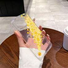 1个时尚春季油画太阳星辰图案TPU透明闪光手机壳，轻薄柔软硅胶材质，防摔防指纹，兼容 17/16/15/14/13/12/11 Pro Max/XR/X/XS Max，送给朋友的绝佳礼物 - 無色 - 查看 3