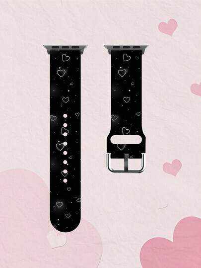 黑白星形硅胶表带，兼容 38mm 40mm 41mm 42mm 44mm 45mm 49mm，适用于 Series Ultra/SE/11/10/9/8/7/6/5/4/3/2/1