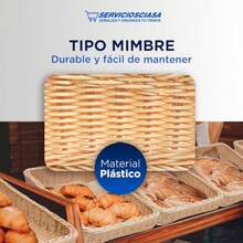 CYPNCanastas De Tipo Mimbre de Plástico 40x25cm Canastas Tipo Mimbre para Exhibir Productos - Cesta de Almacenamiento Cestas Organizadoras de Plástico Canasta Para PanFashion - 227146799 - Ver 4