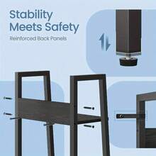 Estanterías de piso - Madera Negra - Ver 8