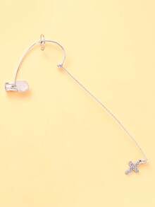 1pc Face Chain With Cross Pendant, Clip-On Facial Jewelry Accessory For Masquerade, Performance, Party, Jewelry For Women