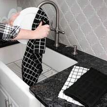 Ritz 100% Cotton Terry Kitchen Dish Towels, Highly Absorbent, 25 x 15, 3-Pack, Black - black1 -+paquete de 3 unidades de 25 x 15 pulgadas - Ver 5