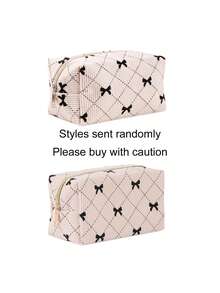 1个白色简约大容量铅笔盒，灯芯绒材质多功能铅笔盒，学习用品，铅笔袋，办公用品，返校礼物，返校季，学习用品，铅笔袋，背包，文具，包