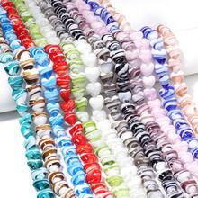 5pcs Of 15mm Striped Heart Czech Glass Loose Spacer Beads, Suitable For Handmade Bracelets, Earrings, Necklaces, And Phone Chain Accessories. - 5pcs/pack - View 8
