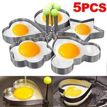 1/5pcs New Stainless Steel Fried Egg Mold, Heart Pancake Maker Omelette Rings, Kitchen Restaurant Multi-Purpose Breakfast Baking Cooking Tools Accessories Gadget - Multicolor - View 7