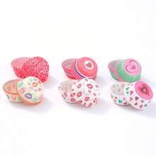 100/200/300PCS Valentine's Day Party Decoration Baking Paper Cupcake Cups Heart Design Greasproof Paper Muffin Cups Wedding Deco Cupcake Liners - Double Heart - View 10