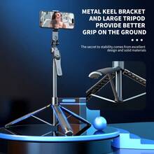 BSLIUFANG 2026 New 2.15M Wireless Selfie Tripod Foldable Stand For Action Cameras Smartphones Balance Steady Shooting Live - one-size - View 8