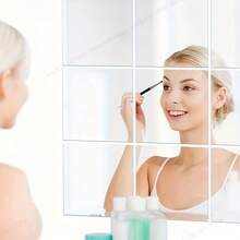 4/8pcs Mirror Wall Stickers, Full Length Mirror For Home, Bedroom, Self-Adhesive Soft Mirror, Acrylic Material, Unbreakable, Best Gift For Birthday, Graduation, Back To School, Room Decor, Study Supplies