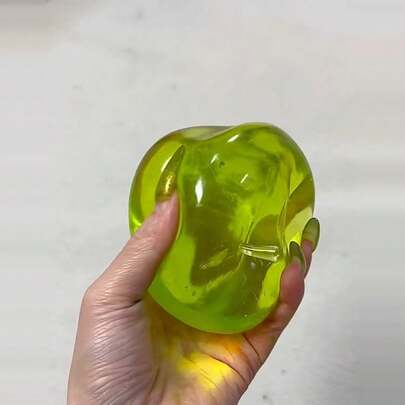 1pc - Apple & Green Tea Soda Flavor Slow Rebound Moldable Malt Balls - Sticky Stress Relief Toy, Suitable For Adults