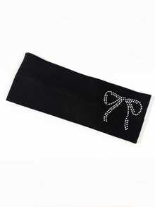 1/4pcs Set Fashionable Versatile Rhinestone Bow Headband For Women, Casual Elastic Yoga Sports Sweatband