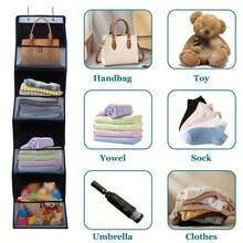 1pc Over-The-Door Snack & Cosmetic Organizer Rack, Large Capacity Mesh Storage Rack With Transparent Pockets, Suitable For Kitchen, Bathroom, Closet, Bedroom, Dorm, Diaper & Toy Storage - Black - View 3