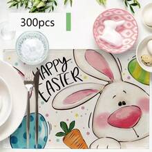 1/2/4/6/8/300 Pcs Luxury Placemat Set, Featuring Modern Minimalist Easter Bunny Pattern Design. Size: 12*18 Inches/30*45 Cm, Multiple Patterns Available, Suitable For Easter Dining And Home Decor. - Multicolor - View 20