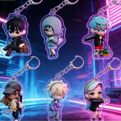 Acrylic Double-Sided Keychain With Anime/Manga Character Design, Anime Merchandise Decorative Pendant, Anime Figure/Statue/Model, Perfect Gift For Fans, Holiday/Birthday/Christmas Gift