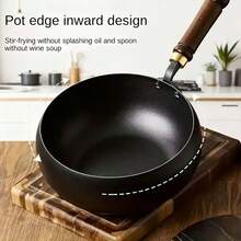 Stainless Steel Non-Stick Frying Pan With Lid, Suitable For Stir-Frying/Grilling/Frying/Stewing. - Black - View 4