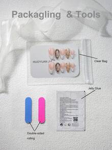 10pcs Fake Nails Press On Almond French Tip,Nude Base,Natural Looking,Gold Chrome,Glitter,With Pearl,Gold Bean,Classic Design Full Coverage Nails Fake Nails Press On Handmade,Rhinestone Decor,Nail Supplies Art Including With 1 Mini Nail File And 1 Double-Sided Adhesive Label For Women And Girls,Suitable For Daily, Leisure, Vacation, Workplace, Holiday Wear - White - View 7