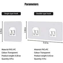 Adhesive Corner Shower Caddy Hook,Multipurpose Iron Shelf Holder;Bathroom Basket Support;Wall Sticker,Kitchen Storage Rack Hanger,No Drilling/Strong Bearing Capacity/Transparent(8pcs+4pcs) - / - View 7