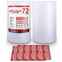 Bubble Cushioning Wrap 5/16 Inch X 12 Inch X 72Feet Total [2 Rolls Of 36 Feet] Bubble Cushioning Wrap For Packing Moving Supplies Perforated Every 12" - 2卷,規格為17吋*5/16吋*36英尺(共72英尺) - 查看 5