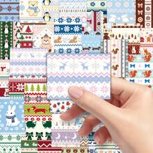 51pcs Faroe Islands Floral Pattern Cozy Knit Texture Winter Elements Healing Decorative Stickers For Water Cups, Tablets, Greeting Cards - Multicolor - View 8