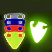 2个高亮TPU自行车反光片三角形便携式反光片和1张1*8厘米反光贴纸，适用于自行车装备和自行车配件 - 彩色 - 查看 2