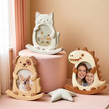 4pcs Seesaw Animal Photo Frame Resin Silicone Mold Set, Cat Resin Mold, DIY Home Decor Plaster Figurine Mold, Dog Dinosaur Epoxy Resin Photo Frame Silicone Mold - Seesaw Animal Photo Frame Mold Set - View 3
