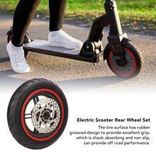 CYPNConjunto de rueda trasera para scooter eléctrico sin deformación disipador de calor juego de ruedas traseras de aleación de aluminio cojinete fuerte rojo para conducción en carreteraFashion - como en la foto - Ver 3