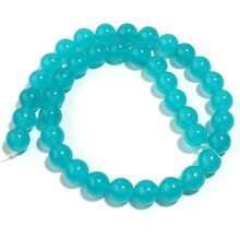 1pc Natural Agate Beads, 4/6/8/10/12mm Round Elegant Jade Stone Beads For DIY Jewelry Making, Necklace, Bracelet, Pendant, Craft Decoration - Blue-green Chalcedony - View 10