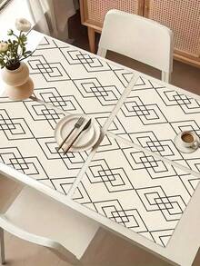 1件几何图案印花桌旗，4/6/8件几何印花餐垫，适用于节日、派对、生日、晚宴、厨房和餐桌装饰，四季皆宜的家居和房间装饰，桌面布艺 - 彩色 - 查看 17